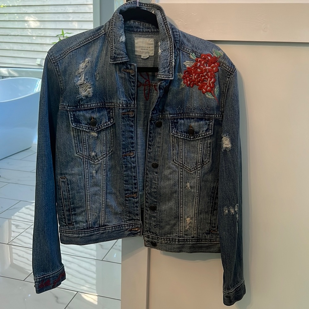American Eagle Distressed Denim Jacket